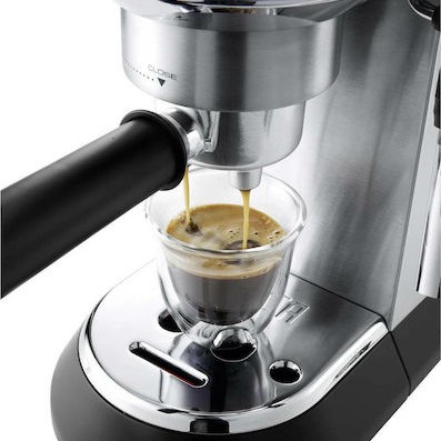 De'Longhi Dedica Pump Μηχανή Espresso 1300W Πίεσης 15bar Ασημί