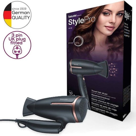 Beurer HC 25 Ionic Πιστολάκι Μαλλιών Ταξιδίου 1600W 59113