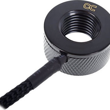 Alphacool Eiszapfen Temperature Sensor G1/4 IG/IG mit AG Adapter Deep Black