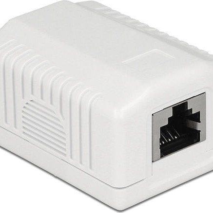DeLock Εξωτερική Μονή Πρίζα Δικτύου RJ45 σε Λευκό Χρώμα 86196