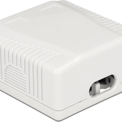 DeLock Διπλή Εξωτερική Πρίζα Δικτύου RJ45 Τύπου Cat6 σε Λευκό Χρώμα 86197