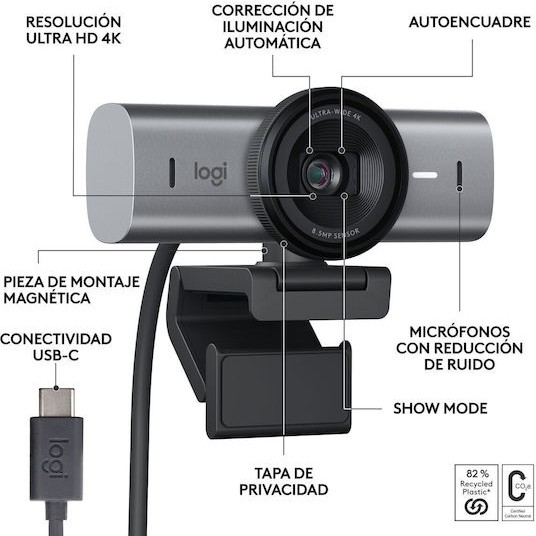 Logitech MX Brio Web Camera 4K με Autofocus