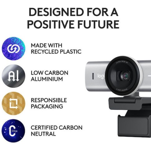 Logitech MX BRIO 705 for Business Web Camera 4K με Autofocus Ασημί