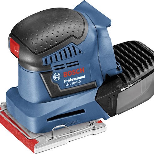 Bosch GSS 18V-10 Professional Παλμικό Τριβείο 18V Solo με Ρύθμιση Ταχύτητας και με Σύστημα Αναρρόφησης