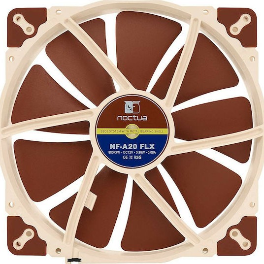 Noctua NF-A20 FLX Case Fan 200mm με Σύνδεση 3-Pin Καφέ