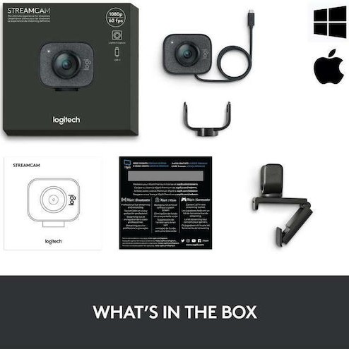Logitech StreamCam Web Camera Full HD 1080p 60FPS με Autofocus