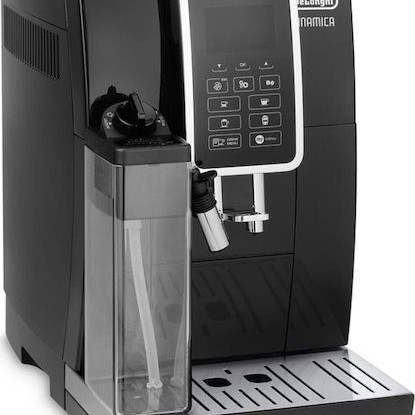De'Longhi Dinamica Αυτόματη Μηχανή Espresso 1450W Πίεσης 15bar για Cappuccino με Μύλο Άλεσης Μαύρη