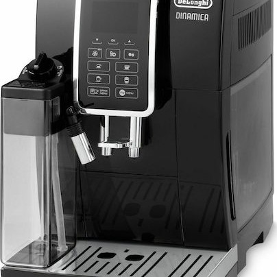 De'Longhi Dinamica Αυτόματη Μηχανή Espresso 1450W Πίεσης 15bar για Cappuccino με Μύλο Άλεσης Μαύρη