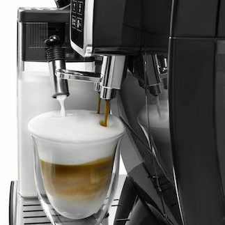 De'Longhi Dinamica Αυτόματη Μηχανή Espresso 1450W Πίεσης 15bar για Cappuccino με Μύλο Άλεσης Μαύρη