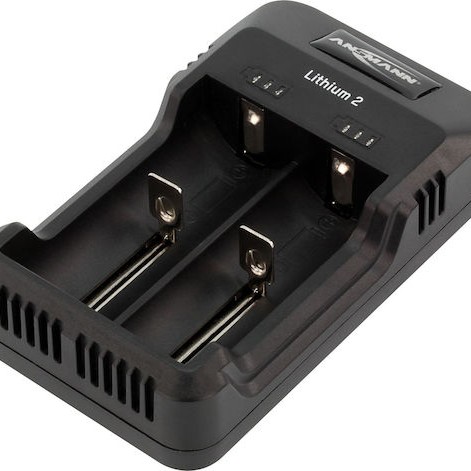 Ansmann Lithium 2 USB Φορτιστής 2 Μπαταριών Li-ion/Ni-MH Μεγέθους AA/AAA/18650
