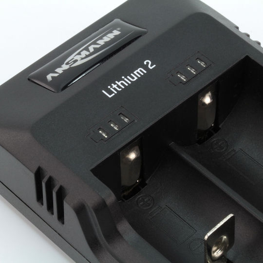Ansmann Lithium 2 USB Φορτιστής 2 Μπαταριών Li-ion/Ni-MH Μεγέθους AA/AAA/18650