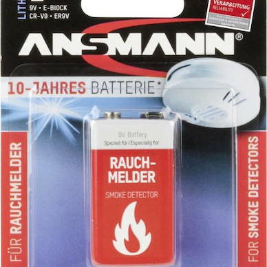 Ansmann Smoke Detector Μπαταρία Λιθίου 9V 1τμχ
