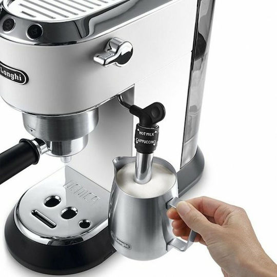 De'Longhi Dedica Pump Μηχανή Espresso 1300W Πίεσης 15bar Λευκή