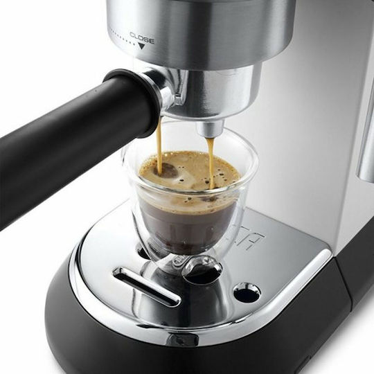 De'Longhi Dedica Pump Μηχανή Espresso 1300W Πίεσης 15bar Λευκή