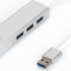 Digitus USB 3.0 Hub 3 Θυρών με σύνδεση USB-A / Ethernet Ασημί