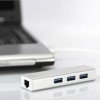 Digitus USB 3.0 Hub 3 Θυρών με σύνδεση USB-A / Ethernet Ασημί
