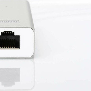 Digitus USB 3.0 Hub 3 Θυρών με σύνδεση USB-A / Ethernet Ασημί