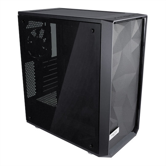 Fractal Design Meshify C Dark Tempered Glass Midi Tower Κουτί Υπολογιστή με Πλαϊνό Παράθυρο Μαύρο