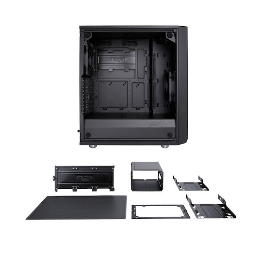 Fractal Design Meshify C Dark Tempered Glass Midi Tower Κουτί Υπολογιστή με Πλαϊνό Παράθυρο Μαύρο