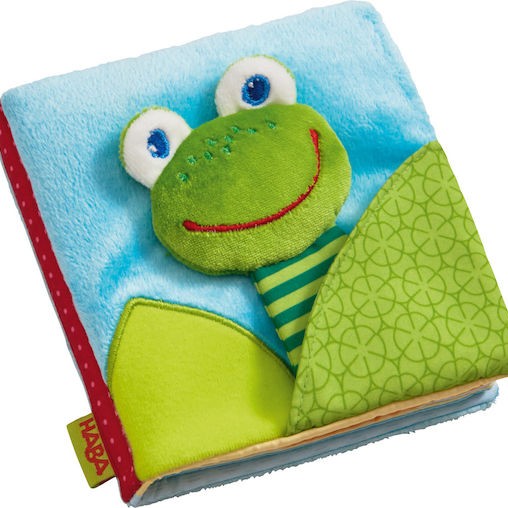 Haba Βιβλίο Δραστηριοτήτων Βρεφικό Βιβλιαράκι Βάτραχος από Ύφασμα με Ήχους για Νεογέννητα