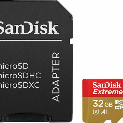 Sandisk Extreme microSDHC 32GB Class 10 U3 V30 A1 UHS-I με αντάπτορα