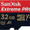 Sandisk Extreme Pro microSDHC 32GB Class 10 U3 V30 A1 UHS-I με αντάπτορα