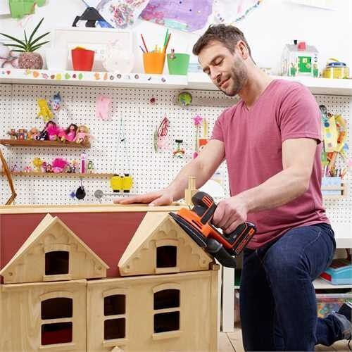 Black & Decker Τριβείο Δέλτα 18V Solo με Σύστημα Αναρρόφησης