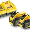 Dewalt Σετ 2 Μπαταριών Εργαλείου Λιθίου 54V Χωρητικότητας 9Ah με Φορτιστή Flexvolt