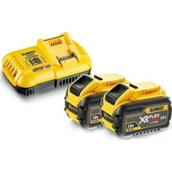 Dewalt Σετ 2 Μπαταριών Εργαλείου Λιθίου 54V Χωρητικότητας 9Ah με Φορτιστή Flexvolt