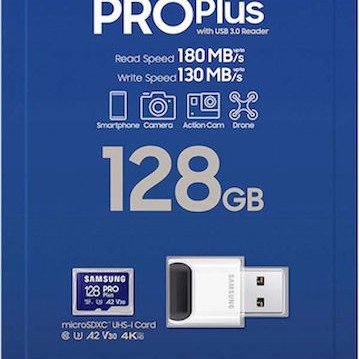 Samsung Pro Plus (2023) microSDXC 128GB Class 10 U3 V30 A2 UHS-I με USB Reader