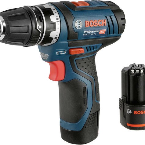 Bosch GSR 12V-15 FC Δραπανοκατσάβιδο Μπαταρίας 12V 2x2Ah