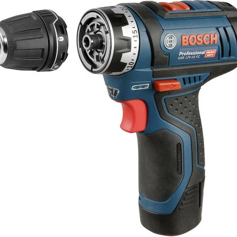 Bosch GSR 12V-15 FC Δραπανοκατσάβιδο Μπαταρίας 12V 2x2Ah