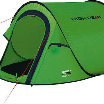 High Peak Vision 2 Σκηνή Camping Pop Up Πράσινη 3 Εποχών για 2 Άτομα 235x140x100εκ.