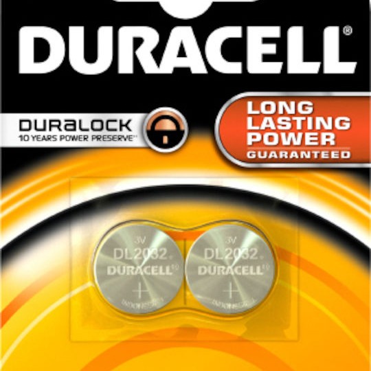Duracell Long Lasting Power Μπαταρίες Λιθίου Ρολογιών CR2032 3V 2τμχ