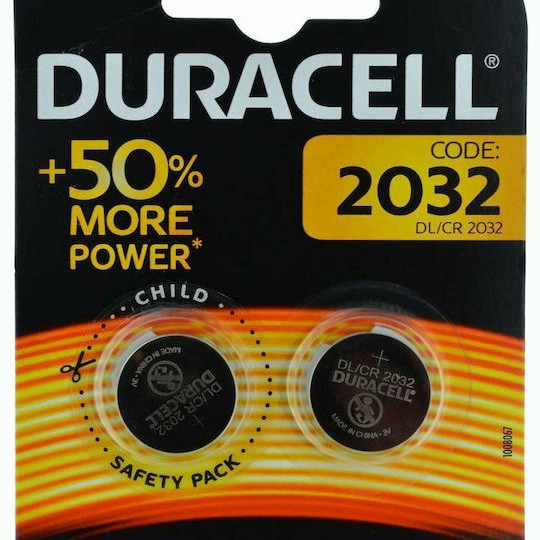 Duracell Long Lasting Power Μπαταρίες Λιθίου Ρολογιών CR2032 3V 2τμχ