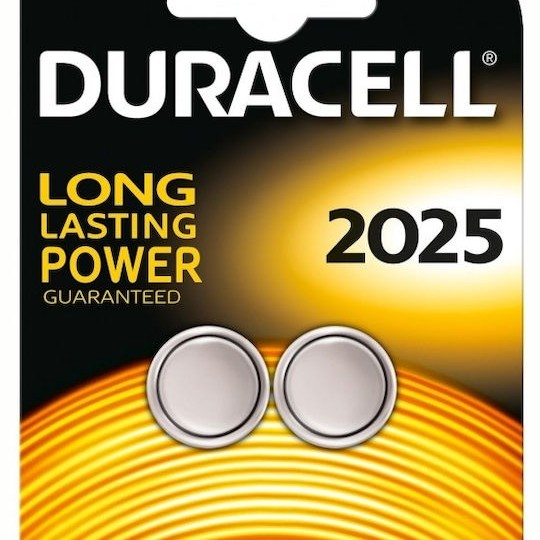 Duracell Long Lasting Power Μπαταρίες Λιθίου Ρολογιών CR2025 3V 2τμχ