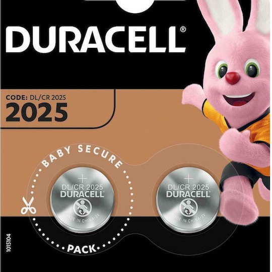 Duracell Long Lasting Power Μπαταρίες Λιθίου Ρολογιών CR2025 3V 2τμχ