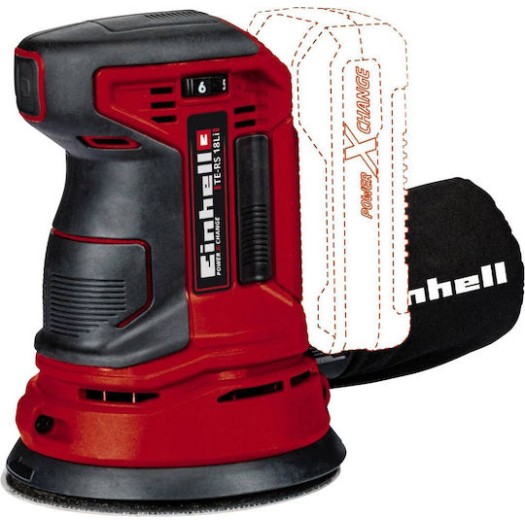 Einhell TE-RS 18 Li Solo Έκκεντρο Τριβείο 125mm Μπαταρίας 18V Solo με Ρύθμιση Ταχύτητας και με Σύστημα Αναρρόφησης