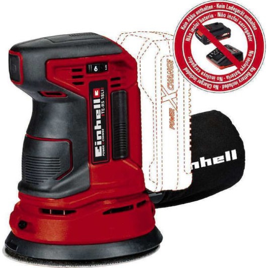 Einhell TE-RS 18 Li Solo Έκκεντρο Τριβείο 125mm Μπαταρίας 18V Solo με Ρύθμιση Ταχύτητας και με Σύστημα Αναρρόφησης