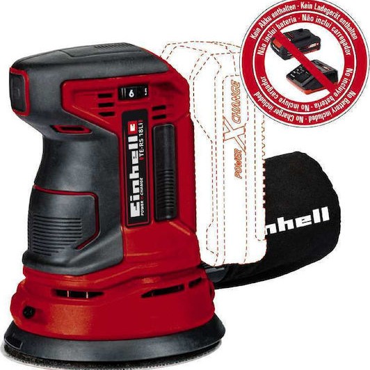 Einhell TE-RS 18 Li Solo Έκκεντρο Τριβείο 125mm Μπαταρίας 18V Solo με Ρύθμιση Ταχύτητας και με Σύστημα Αναρρόφησης