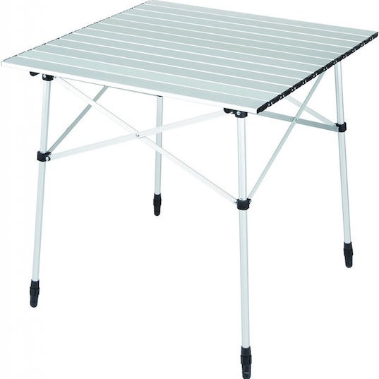 High Peak Aluminium Camping Table Τραπέζι Πλαστικό για Camping Πτυσσόμενο 70x70x70cm Ασημί