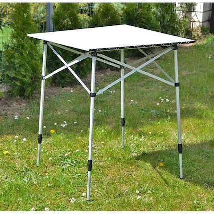 High Peak Aluminium Camping Table Τραπέζι Πλαστικό για Camping Πτυσσόμενο 70x70x70cm Ασημί