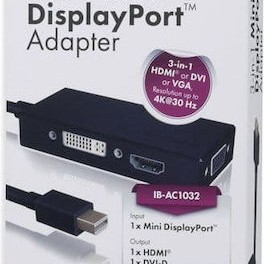 Icy Box IB-AC1032 Μετατροπέας mini DisplayPort male σε HDMI / VGA / DVI-D female