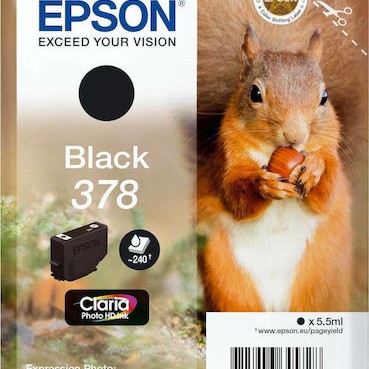 Epson 378 Γνήσιο Μελάνι Εκτυπωτή InkJet Μαύρο (C13T37814010)