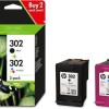 HP 302 Γνήσιο Πακέτο 2 Μελανιών Εκτυπωτή InkJet Μαύρο (X4D37AE)