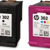 HP 302 Γνήσιο Πακέτο 2 Μελανιών Εκτυπωτή InkJet Μαύρο (X4D37AE)