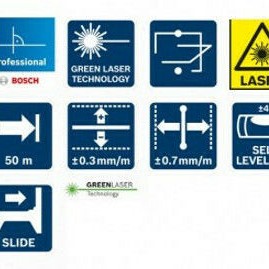 Bosch Αυτορυθμιζόμενο Γραμμικό Αλφάδι Laser Πράσινης Δέσμης 12V με Εύρος Εργασίας 20m