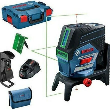 Bosch Αυτορυθμιζόμενο Γραμμικό Αλφάδι Laser Πράσινης Δέσμης 12V με Εύρος Εργασίας 20m