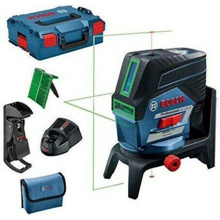 Bosch Αυτορυθμιζόμενο Γραμμικό Αλφάδι Laser Πράσινης Δέσμης 12V με Εύρος Εργασίας 20m