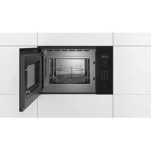Bosch Εντοιχιζόμενος Φούρνος Μικροκυμάτων με Grill 25lt Μαύρος